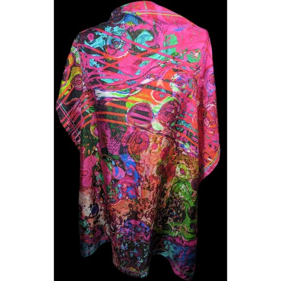 Lorenzo Vittani Bright Rainbow Abstract Square Scarf
